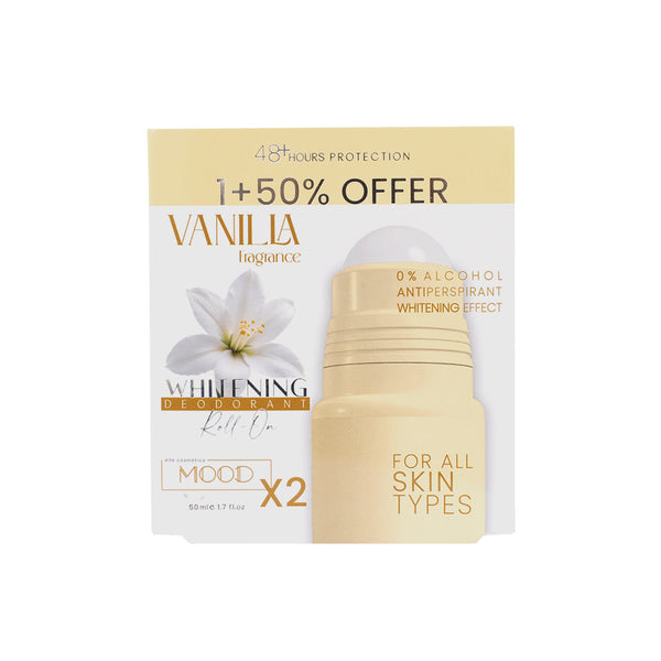 MOOD Vanilia Whitening Deodorant Roll On Offer 1+50% 50 ML